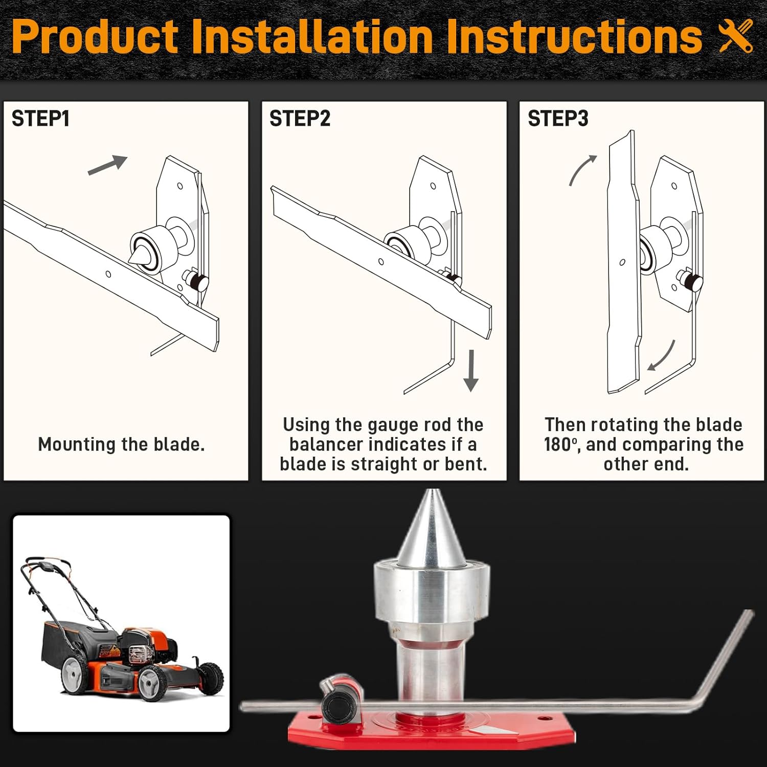 750-087 Magnetic Wall Mount Lawn Mower Blade Balancer Replacement for All Lawnmower Blades MAG-1000 Red