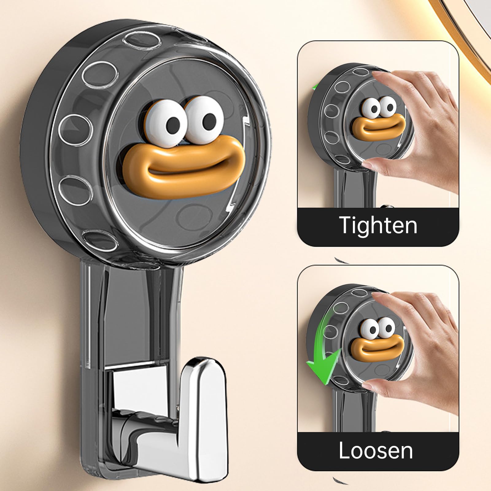 Vookkp 2Pcs Suction Hooks for Bathroom Heavy Duty Vacuum Suction Cup Hook Multifunctional Knob Sucker Hooks for Kitchen Shower Window Glass Door Haning Towel - Image 4