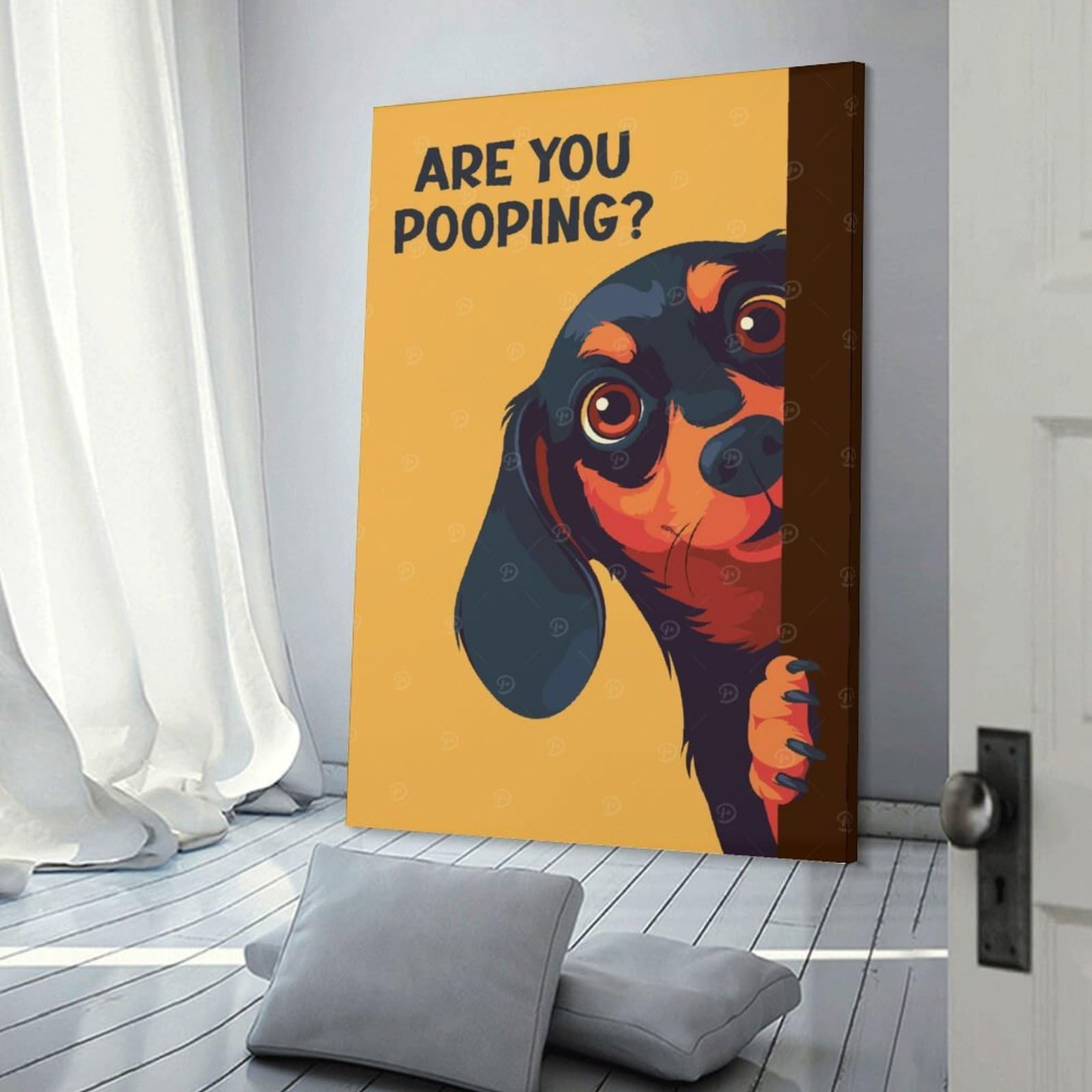 Junmoney Frame-Style-24 Dachshund Dog Greeting Card Decorative Wall Artwork 20X30inch(50X75cm), For Corridors, Hallways Or Apartment Entries, Home Artwork For First Impressions