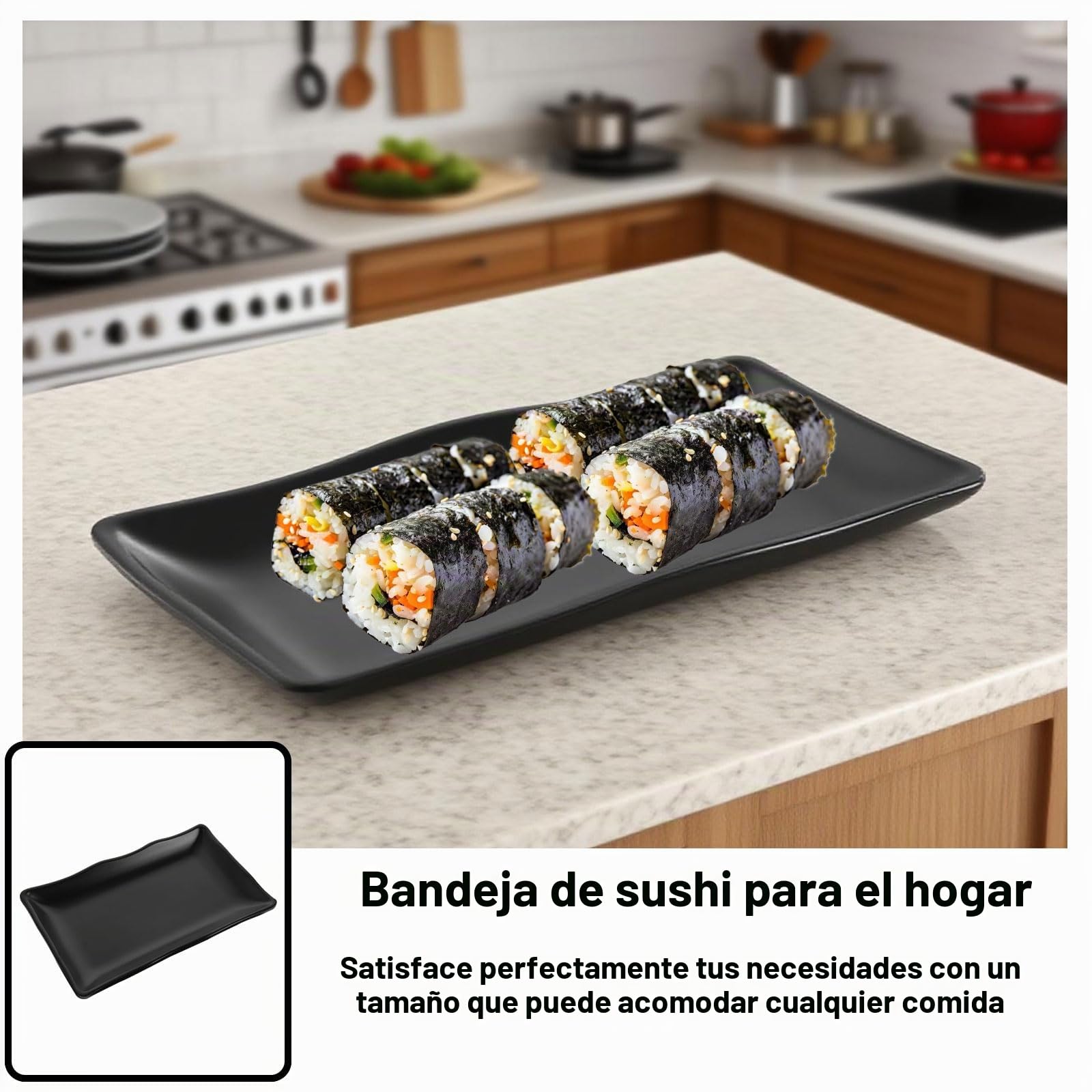 Juego de 6 bandejas rectangulares para servir – 20,7 x 12,8 x 2,7 cm – Platos para servir porcelana, reutilizables, para postres, entrantes, platos de ensalada, guarniciones de frutas