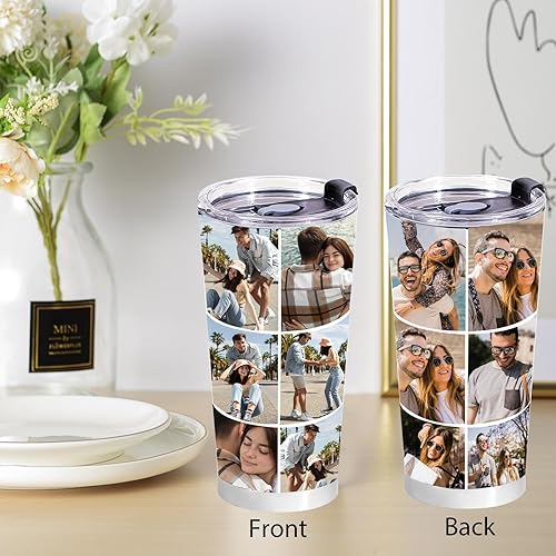 Miniatura 6 de Vaso personalizado con imágenes, texto, tazas de café de acero inoxidable de 20 onzas, tazas personalizadas para papá, mamá, amigo, regalo