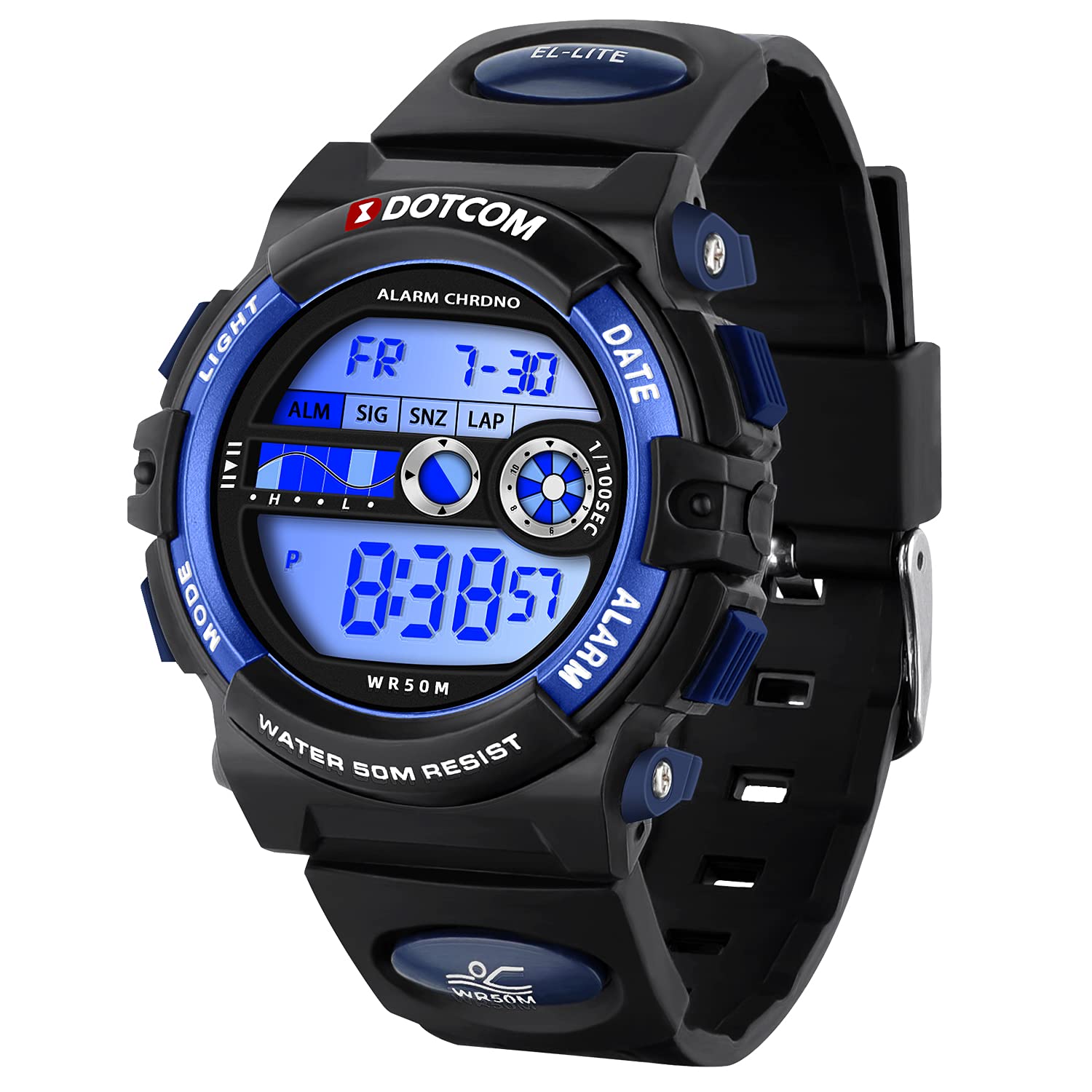 CKV Kids Digital Watch Boys Watches Ages 5-18, Waterproof Multifunctional Sport Watches with 7 LED Backlight Alarm Calendar Timer for Boys