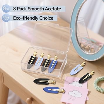 YIERSO 8 Pcs No Bend Hair Clips No Crease Makeup Duckbill Clip for Women