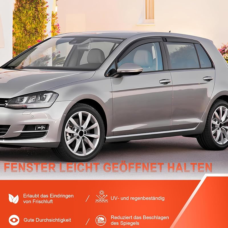 GEARMONSTER VW Golf 7 szélterelő, öntapadós ablakterelő szett 4db fekete