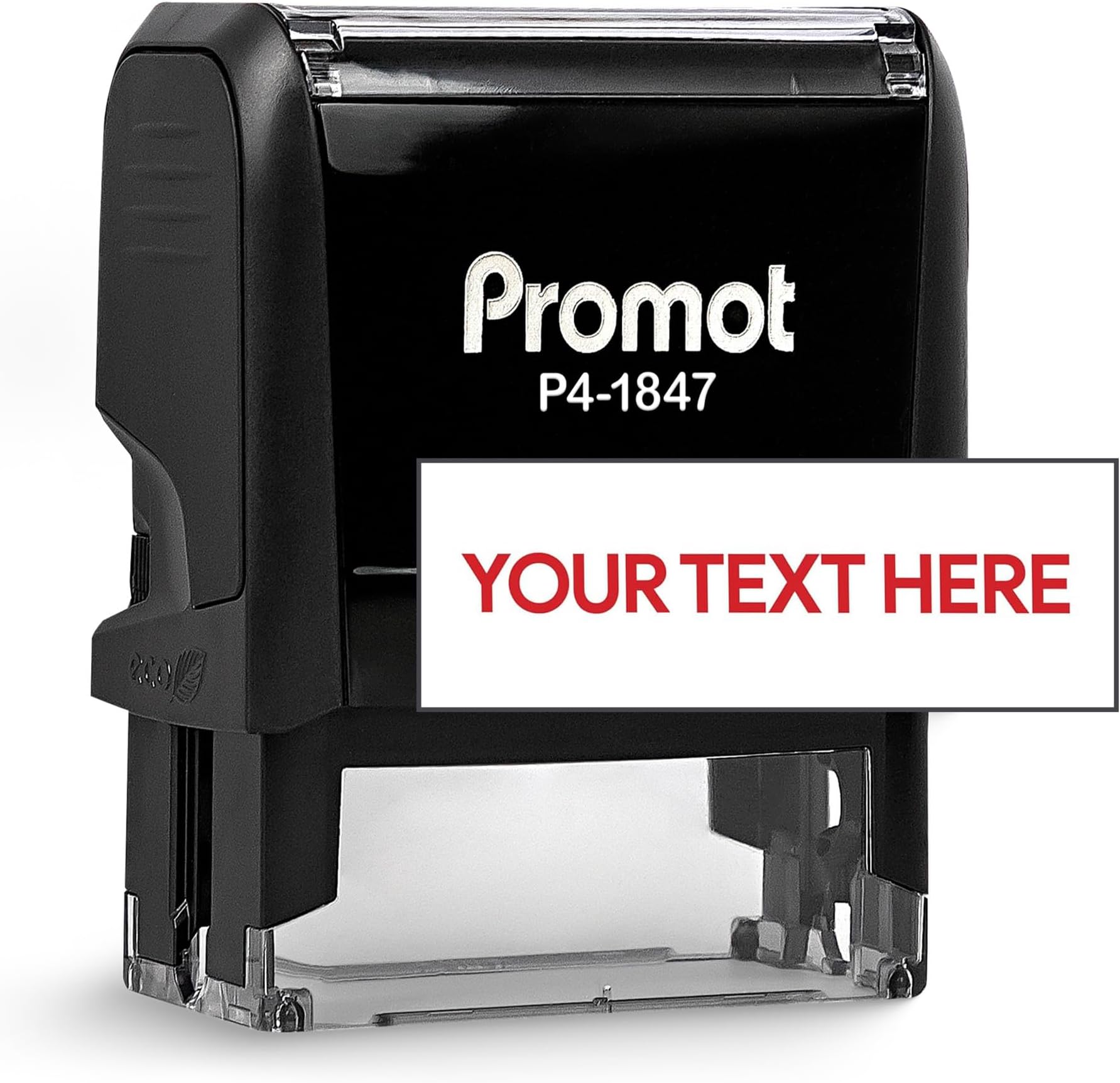 Promot Self Inking 1 Line Custom Stamp - Personalized Name Stamp for Office, Teacher, Address & Business Label Stamp - Choose Font, Ink Color, Pad, Self Inking for Personal & Professional Use - Medium