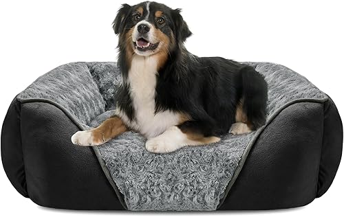 Miniatura 13 de INVENHO Cama extragrande para perros grandes, medianos y pequeños, rectangular, lavable, ortopédica, suave y relajante, duradera para mascotas, con