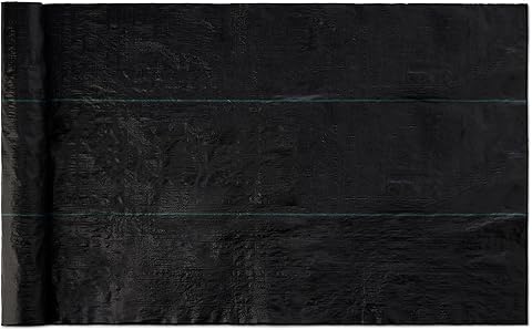 Amazon Basics - Barrera de tela para malas hierbas, color negro, paquete de 1