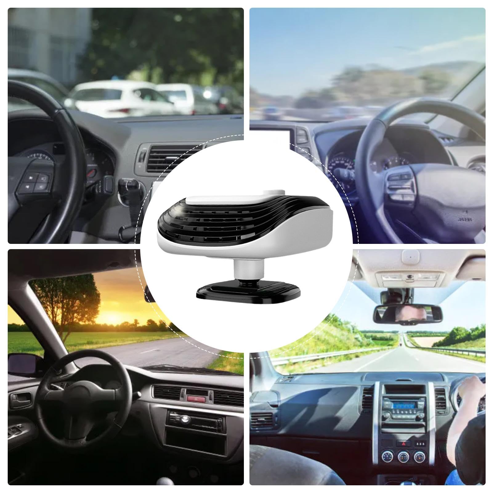 Dégivreur de pare-brise de voiture - Chauffage portable - Dégivreur rotatif - Dégivreur de pare-brise - Chauffage rapide - Désembueur de pare-brise pour camions