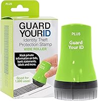 Vista 11 de Guard Your ID Wide Advanced Roller 2.0 - Sello de seguridad para prevención de robo de identidad, color rosa