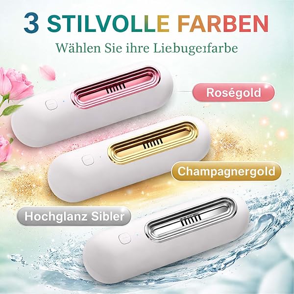 Ozoori KüHlschrank Deodorierer, Ozoori füR KüHlschrank, 2 Modes Rechargeable Odour Neutraliser, Kompakt, Kabellos, Kein Filterwechsel Erforderlich, füR Mehr Frische Im KüHlschran (Gold+Weiß) - 3