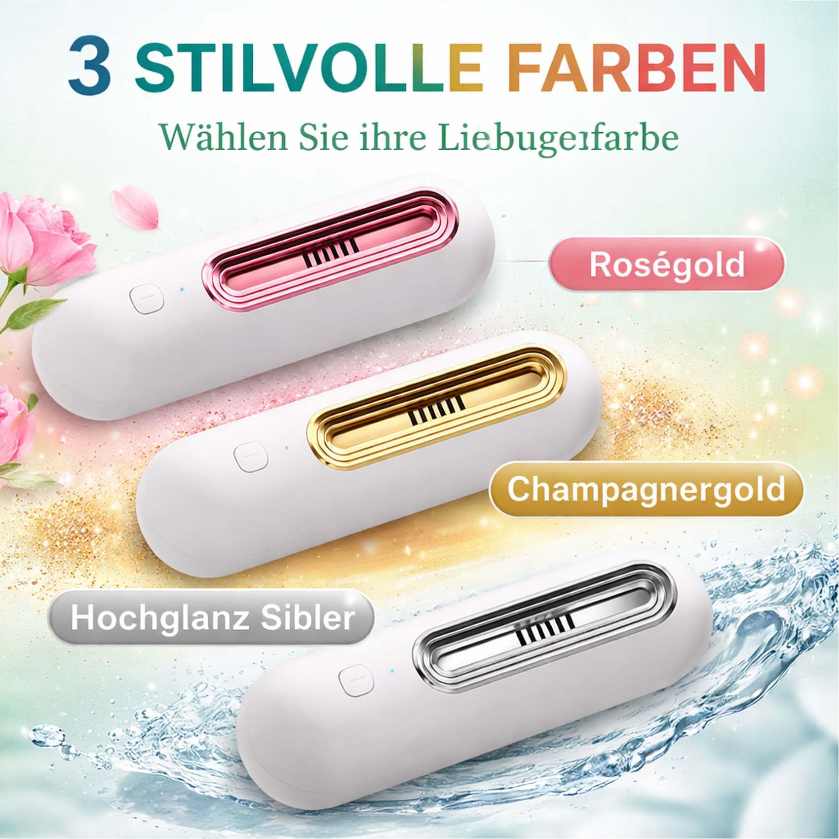 2 Stück Ozoori KüHlschrank Deodorierer, 2 Modi Ozoori füR KüHlschrank, Lufterfrischer, füR KüHlschrank, Kleiderschrank, Auto (Silber+gold)
