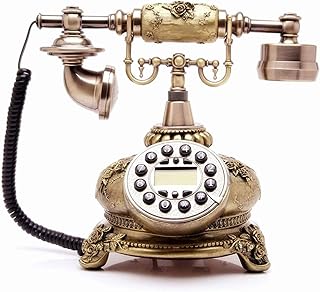 DSDD Fixed Landline Telephone Fixed Landline Telephones Corded Antique Telephone Old Fashion Bronze Telephone with Caller Id Display for Home Office and Hotel