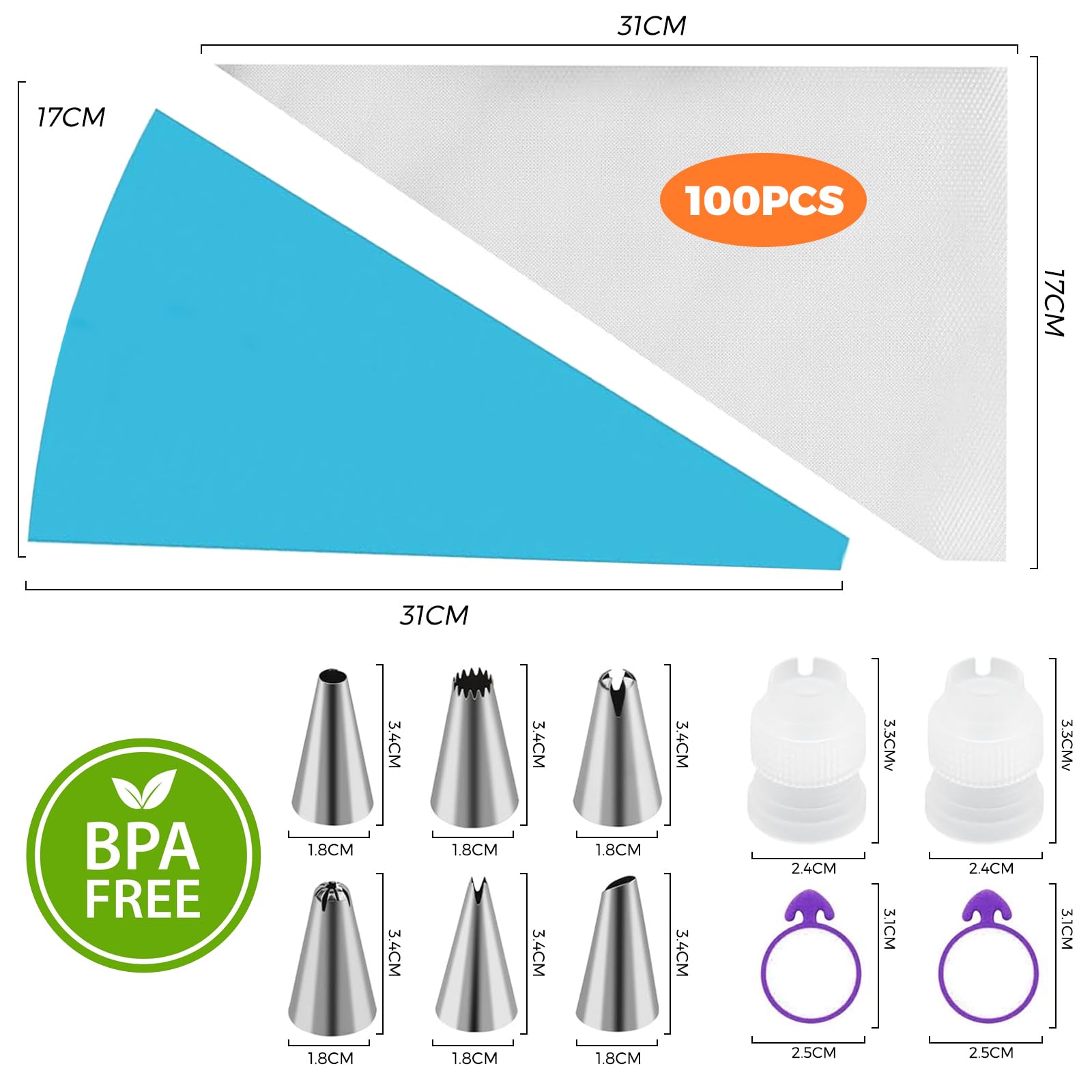 Image secondaire de Kit de Poches à Douille en Silicone 111PCS pour Pâtisserie