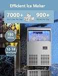 Coolski Commercial Ice Maker Machine, 150LBS/24H Under Counter Ice Maker with 35LBS Ice Storage,Stainless Steel Freestanding Ice Maker for Restaurant, Home, Bar, Office, Party, Outdoor Activities