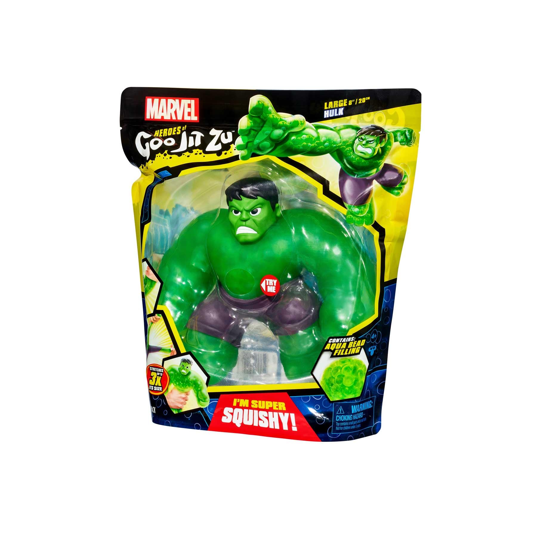 Heroes of Goo Jit Zu Bandai - Super Figura Marvel Gran Tamaño - Hulk Supagoo, el vengador más Fuerte Ahora con Cuerpo Gigante ¡Estíralo, aplástalo y Siente su Poder! CO41106