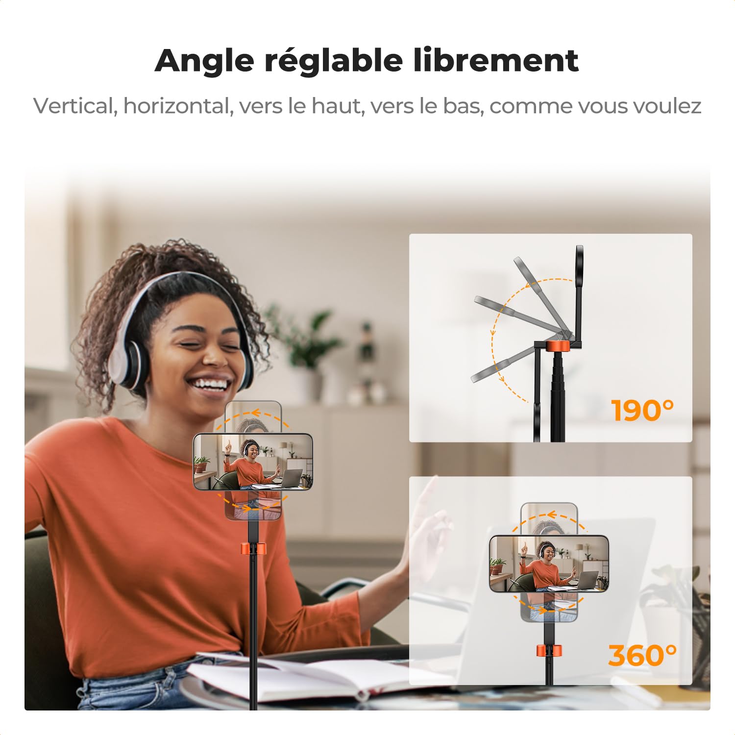 K&F CONCEPT 180cm Trépied Mag-Safe Léger, Perche Selfie Extensible Portable | Double Aimant, Trépied Vlog Aluminium à Réglage 3 Axes Compatible iPhone 17 16 15 14 13 12 Pro/Max
