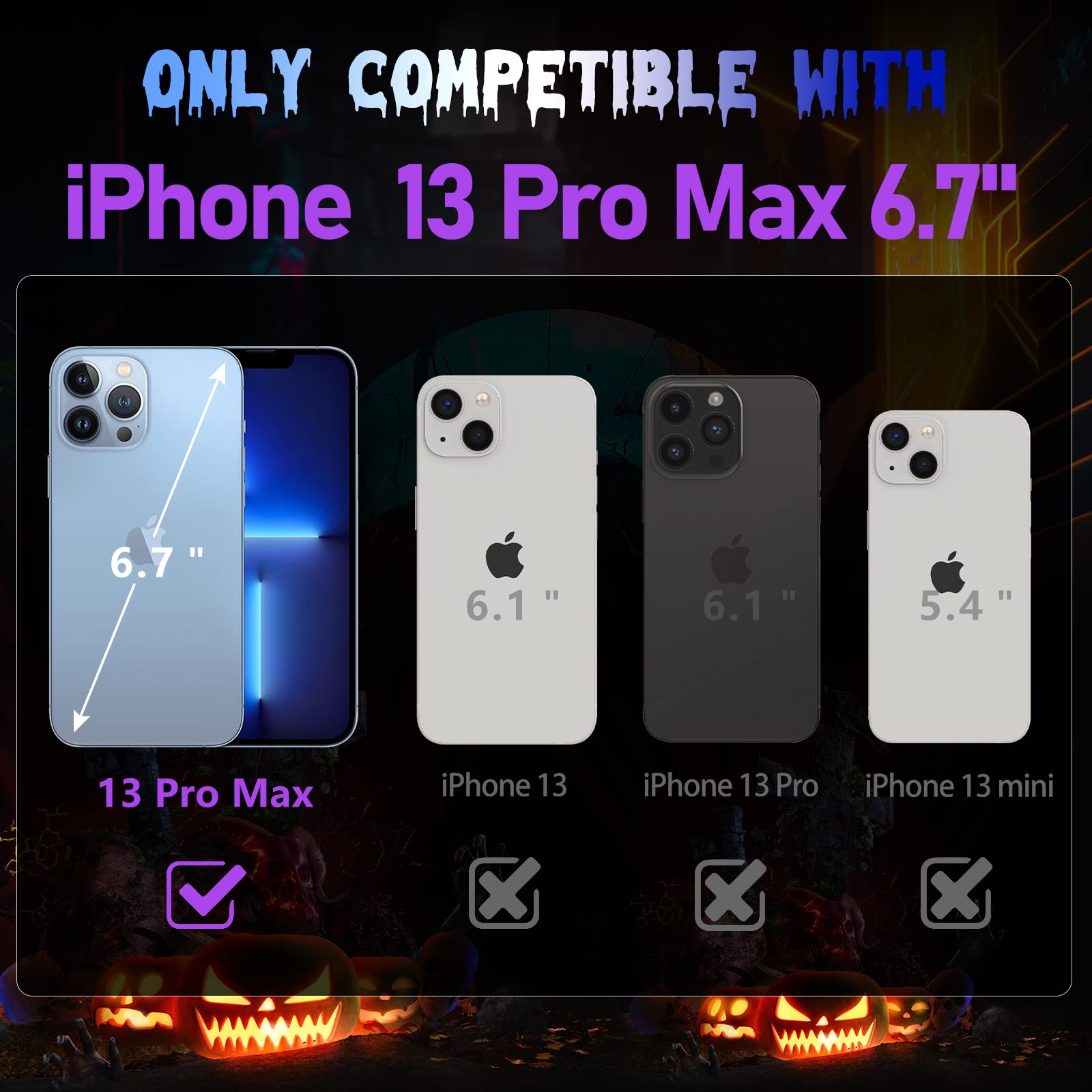 Lotadilo Schutzhülle für iPhone 13 Pro Max für Männer und Frauen, cooles Totenkopf-Skelett, lustig, Gothic, hohl, 13 Pro Max, Hüllen für Jungen und Mädchen, niedlich, ausgehöhlt, stoßfest, für 13