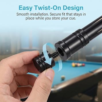 Pool Cue Joint Protector 5/16 x 18 Billiard Cue Joint Protector Black Stick Joint-Protector for Players Pool Billiard Cues (Black, 55x20mm)