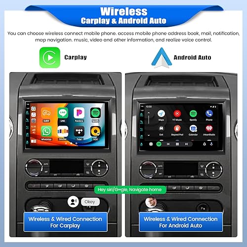 Miniatura 2 de 2+64G Android 15 Radio de coche estéreo para Ford F150F250F350 2004-2014 con Carplay inalámbrico, pantalla táctil de 7 pulgadas estéreo para coche
