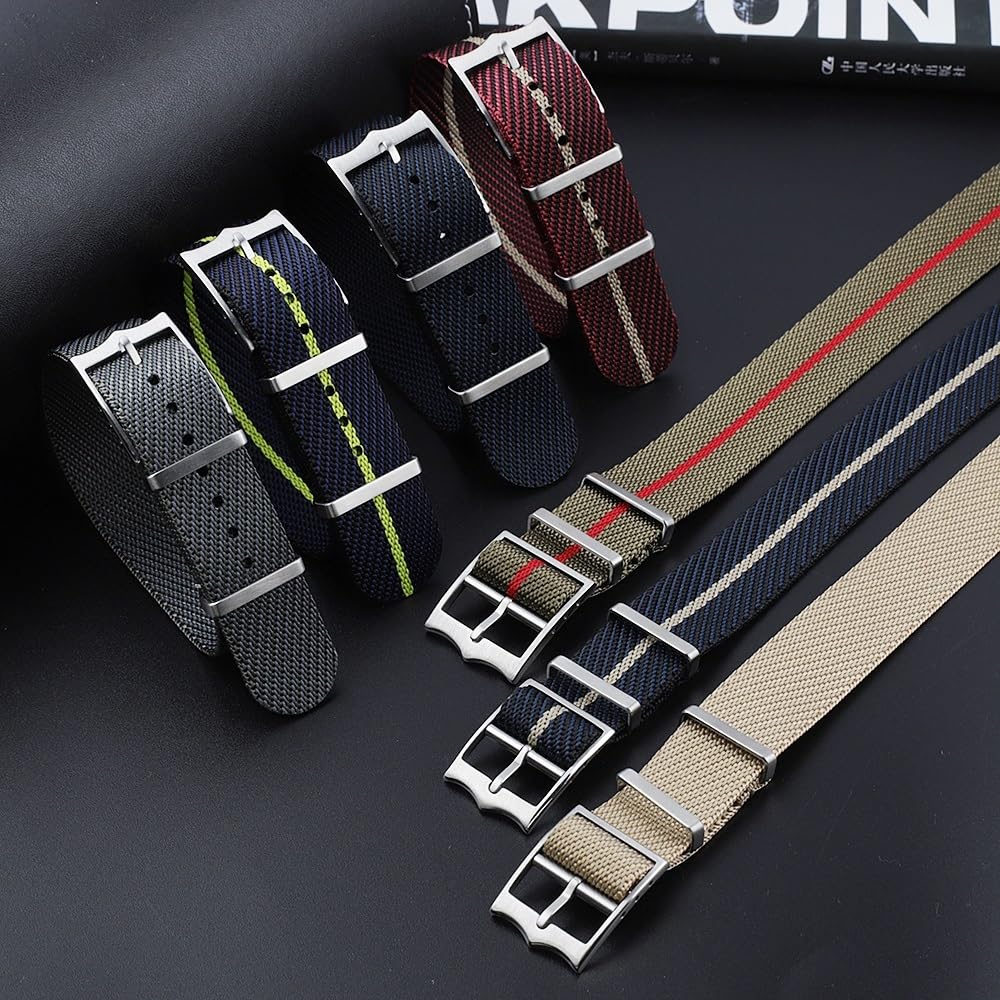 Bracelets élastiques en nylon tressé à boucle régl Bracelet de montre en Nylon bracelet de montre 20mm 22m sport bracelet intelligent accessoires de montre de remplacement bracelet de montre en nylon