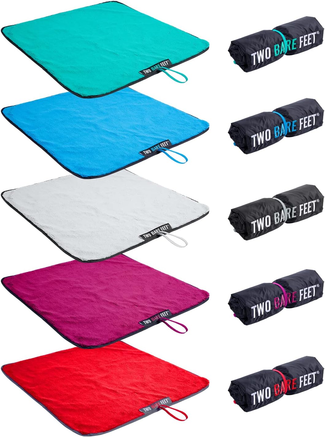 Two Bare Feet Portable Changing Mat for Surfing, Swimming, SUP & Watersports – Waterproof, Soft Sherpa Fleece, Roll-Up Design for Easy Travel & Outdoor Sports (Navy/Teal)