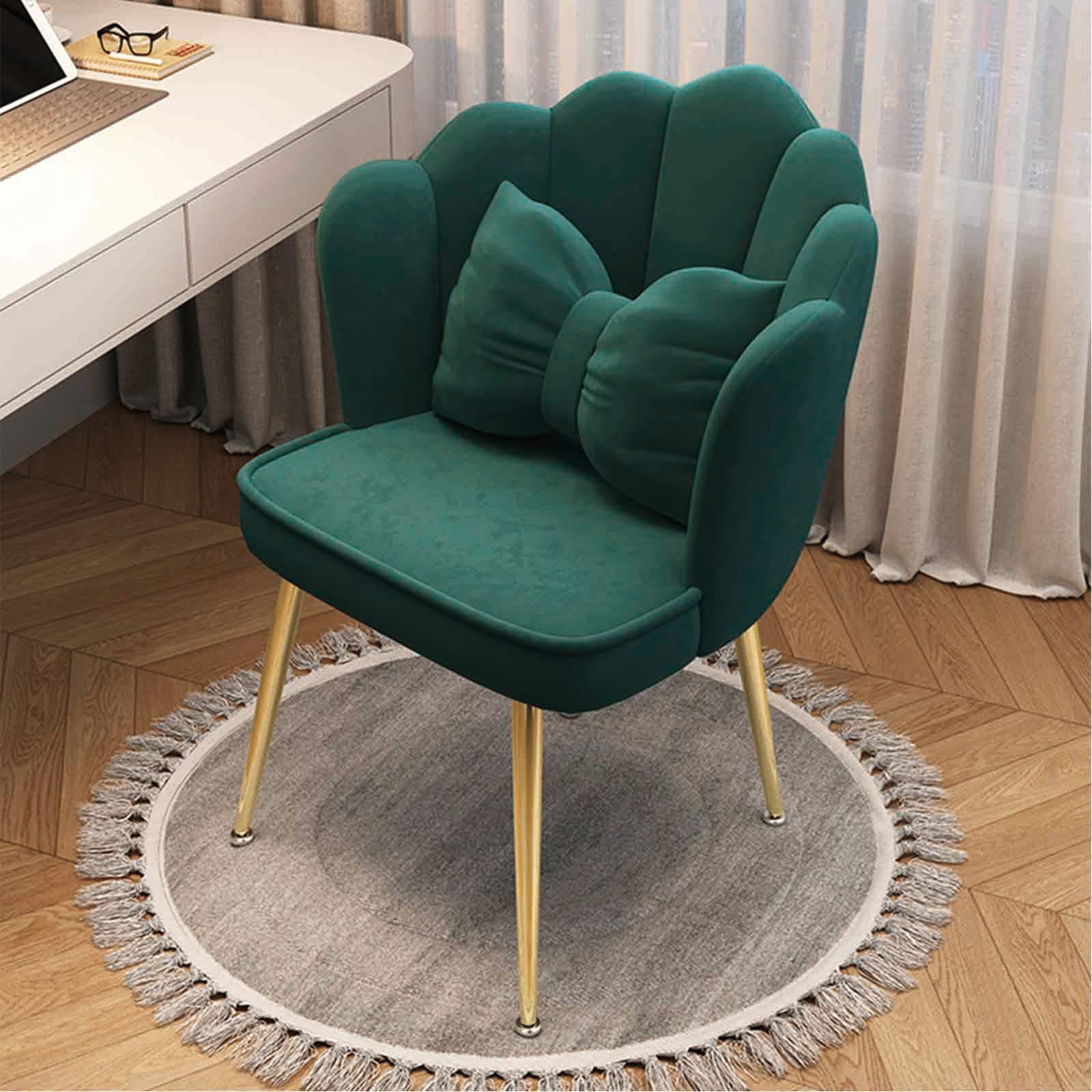 green velvet dressing table chair Velvet Parson Dining Chair - Green main image 1