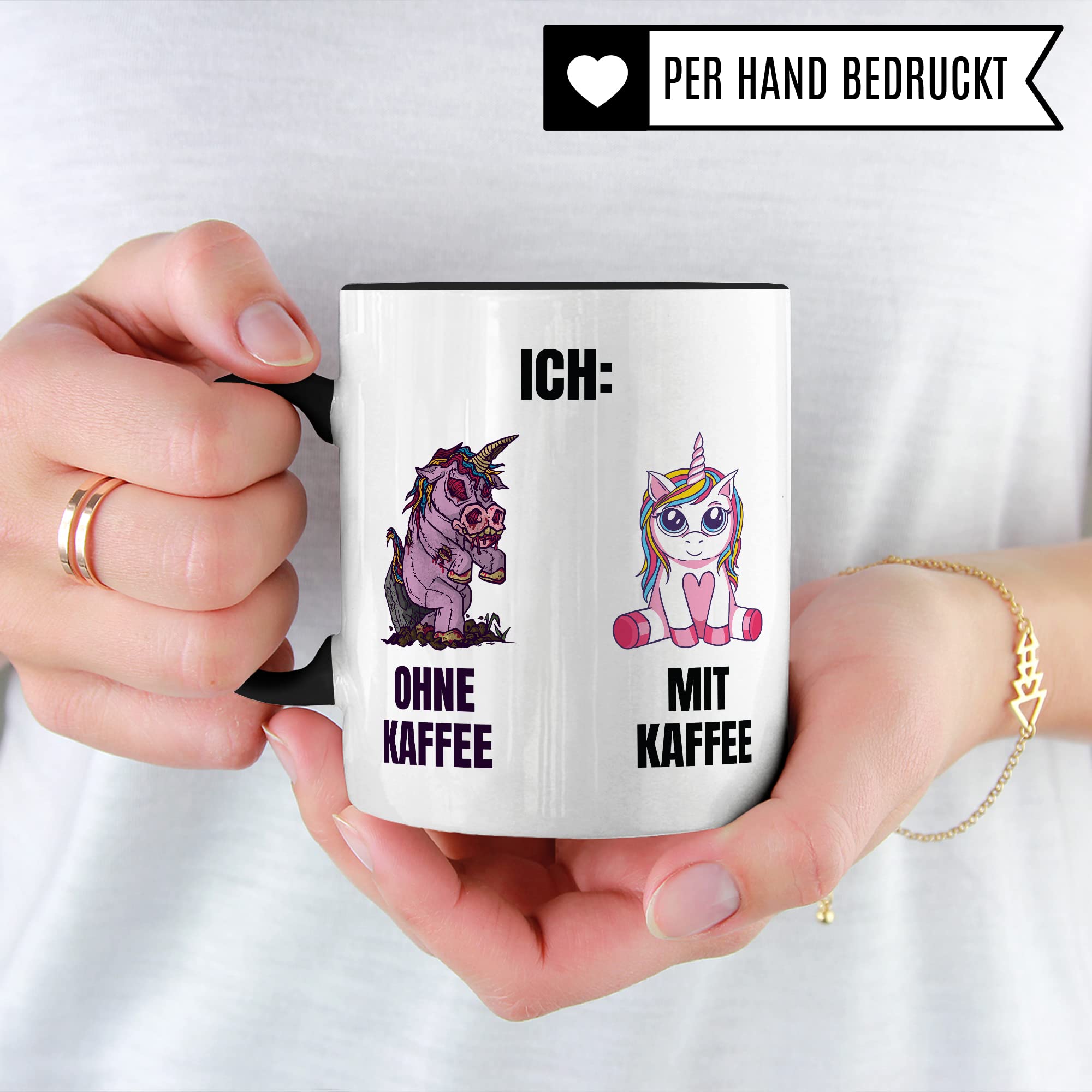 MoonWorks® Tazza da caffè con scritta I`'m a unicorn, motivo divertente, pene, unicorno, parodia, tazza da caffè in ceramica nera