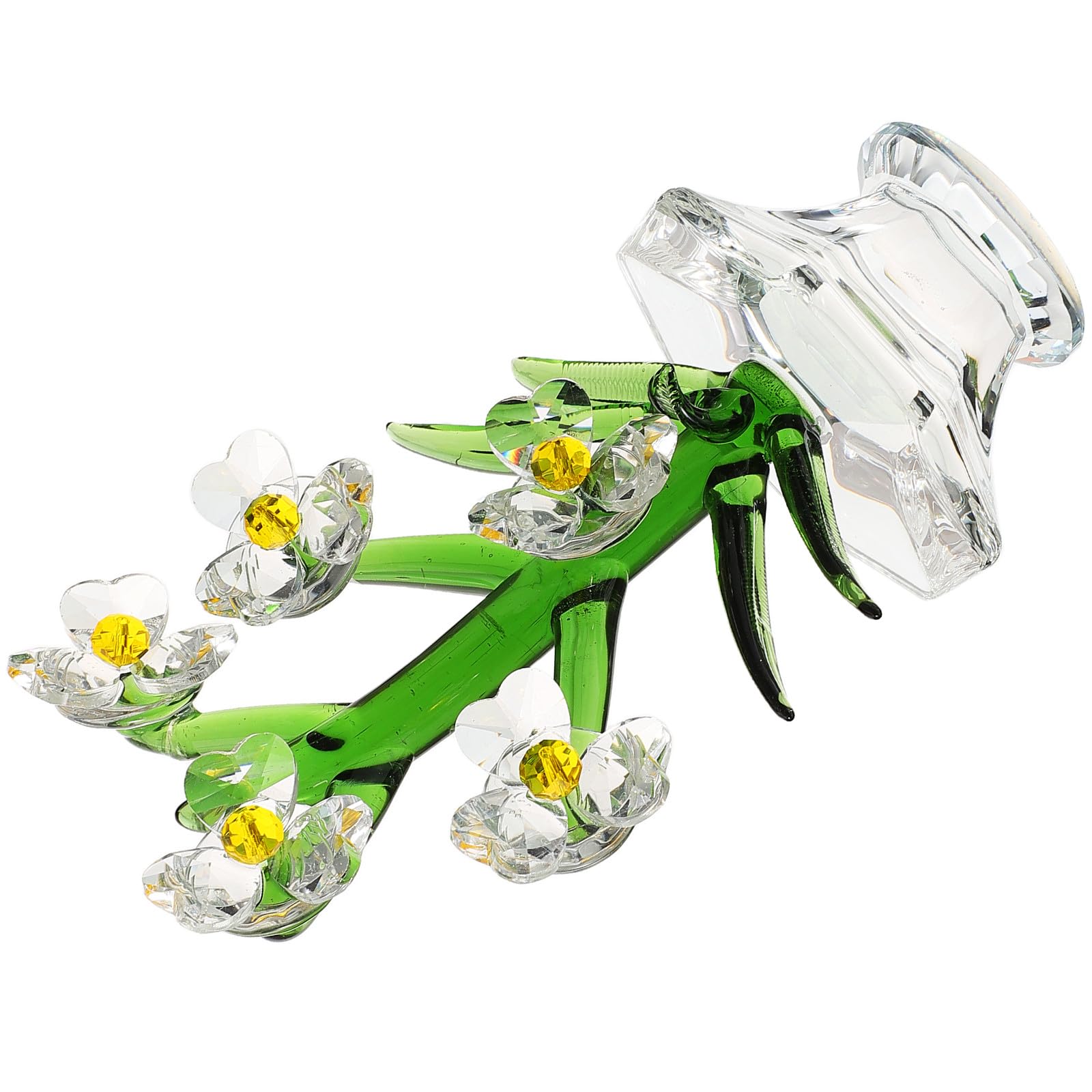 Fleur en cristal blanc stable en verre haut de gamme pour intérieur
