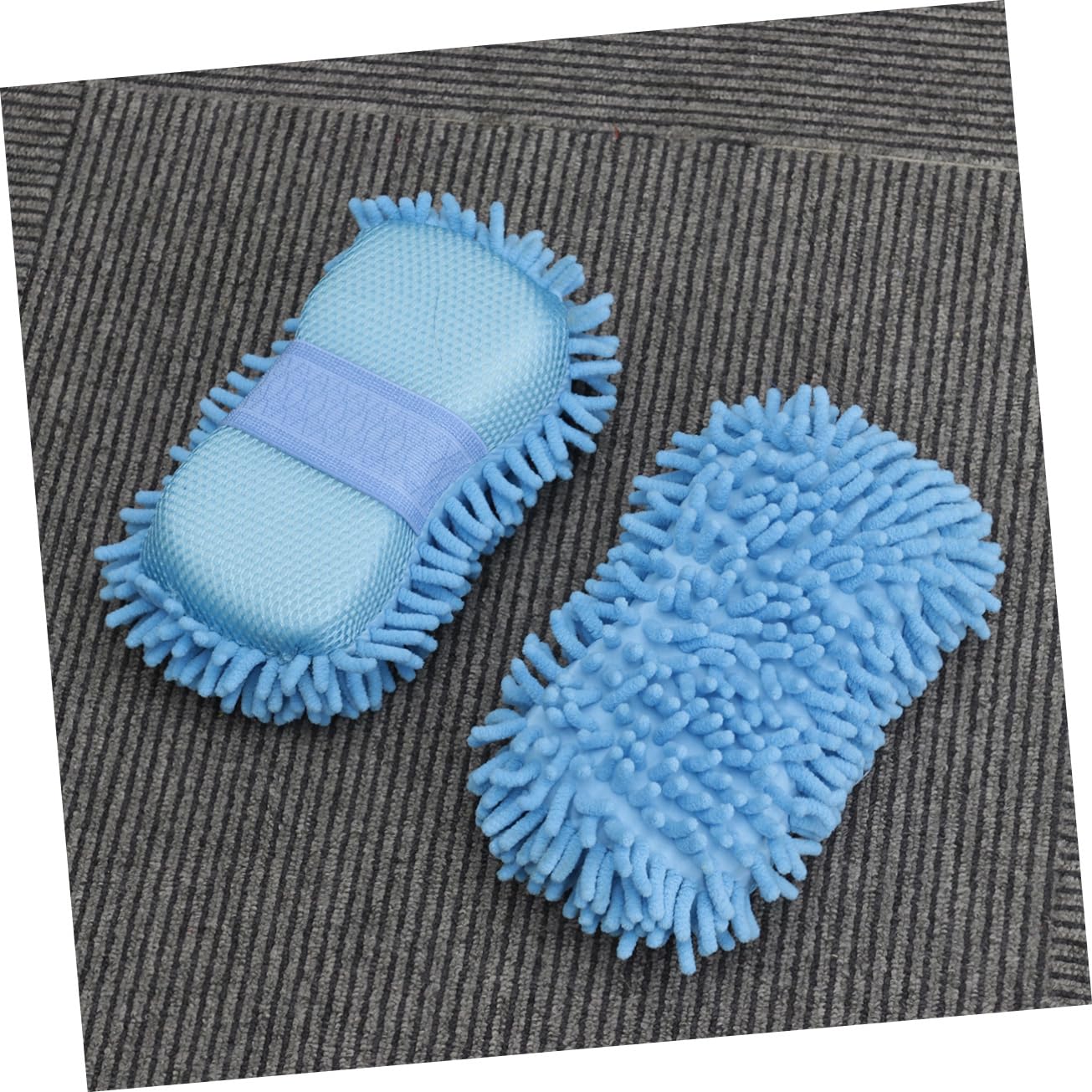 Gatuida 6piezas Guantes De Limpieza De Auto De Microfibra Chenille De Color Azul para Cuidado De Vehículos Sin Rayones Absorbentes y Multifuncionales