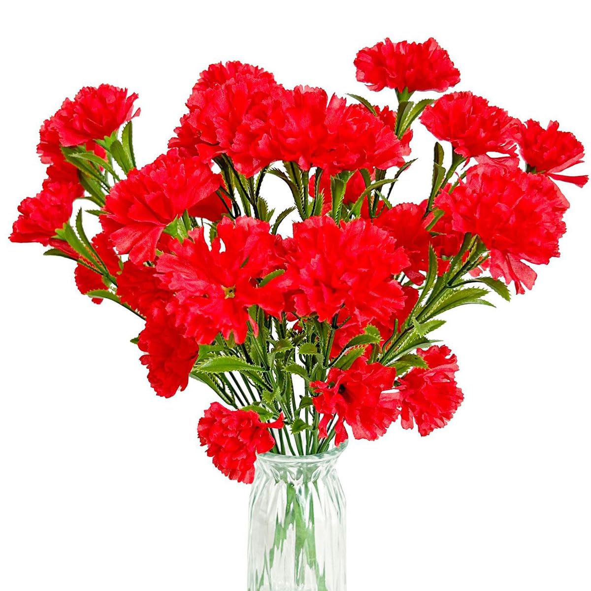PetalUp 28 Heads Artificial Red Carnations, 2 Bunches 43 cm — image 1