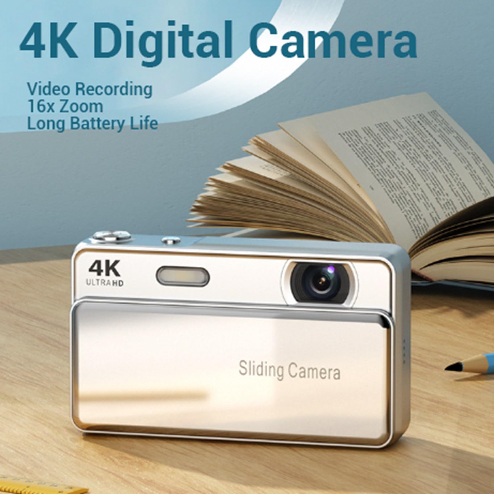 KIMISS Fotocamera Digitale, Fotocamera Vlog 4K da 64 MP con Messa a Fuoco