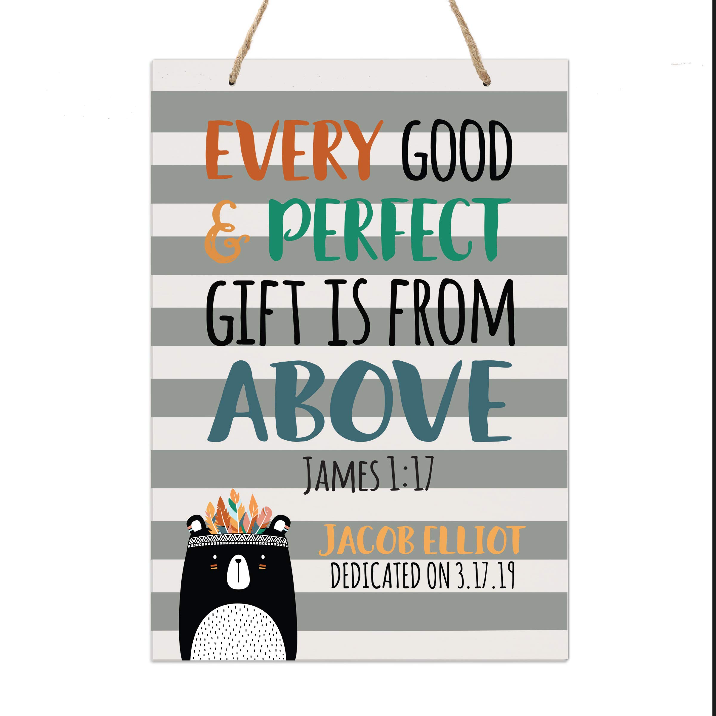 LifeSong Milestones Baptism Christening Gifts for Baby Boys and Girls Decor Sign Gift with Quote for Son Daughter Godchild Godson Goddaughter Child 1st Holy Communion 8