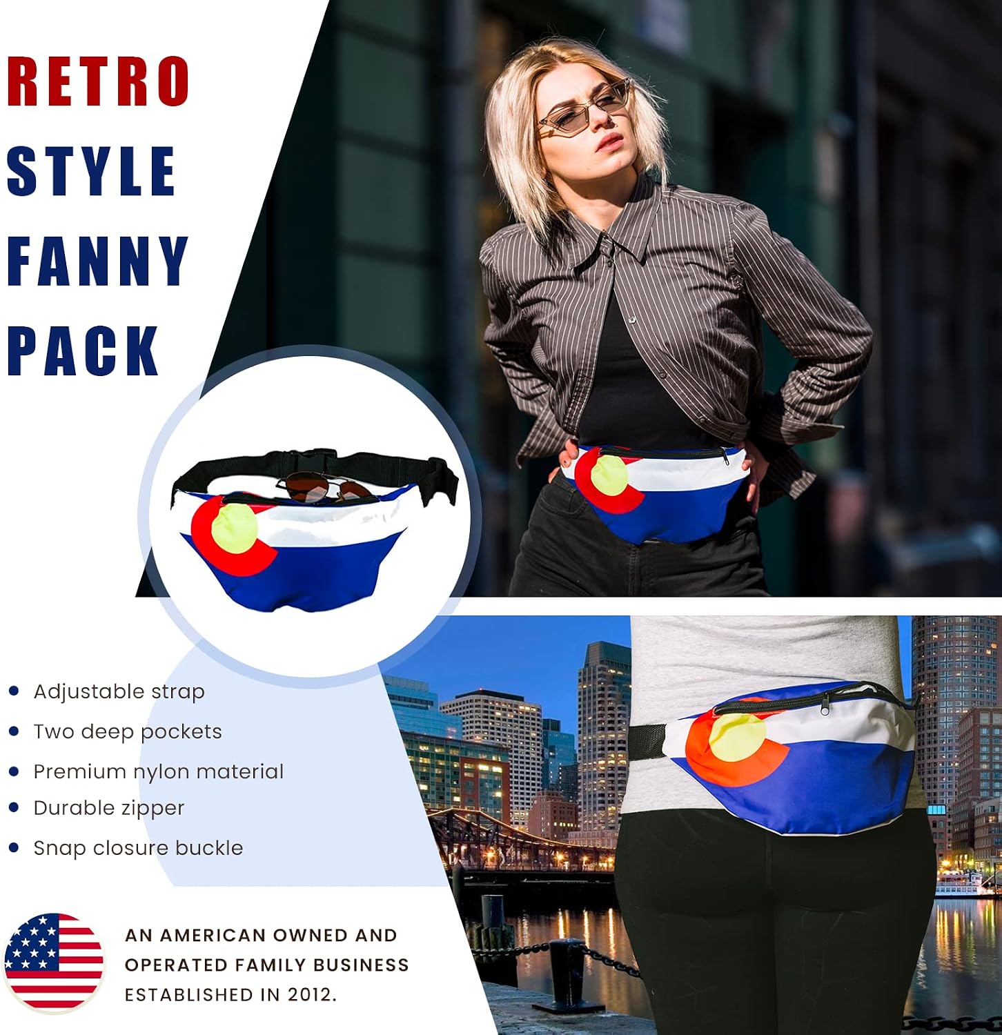 Funny Guy Mugs Colorado Flag Fanny Pack