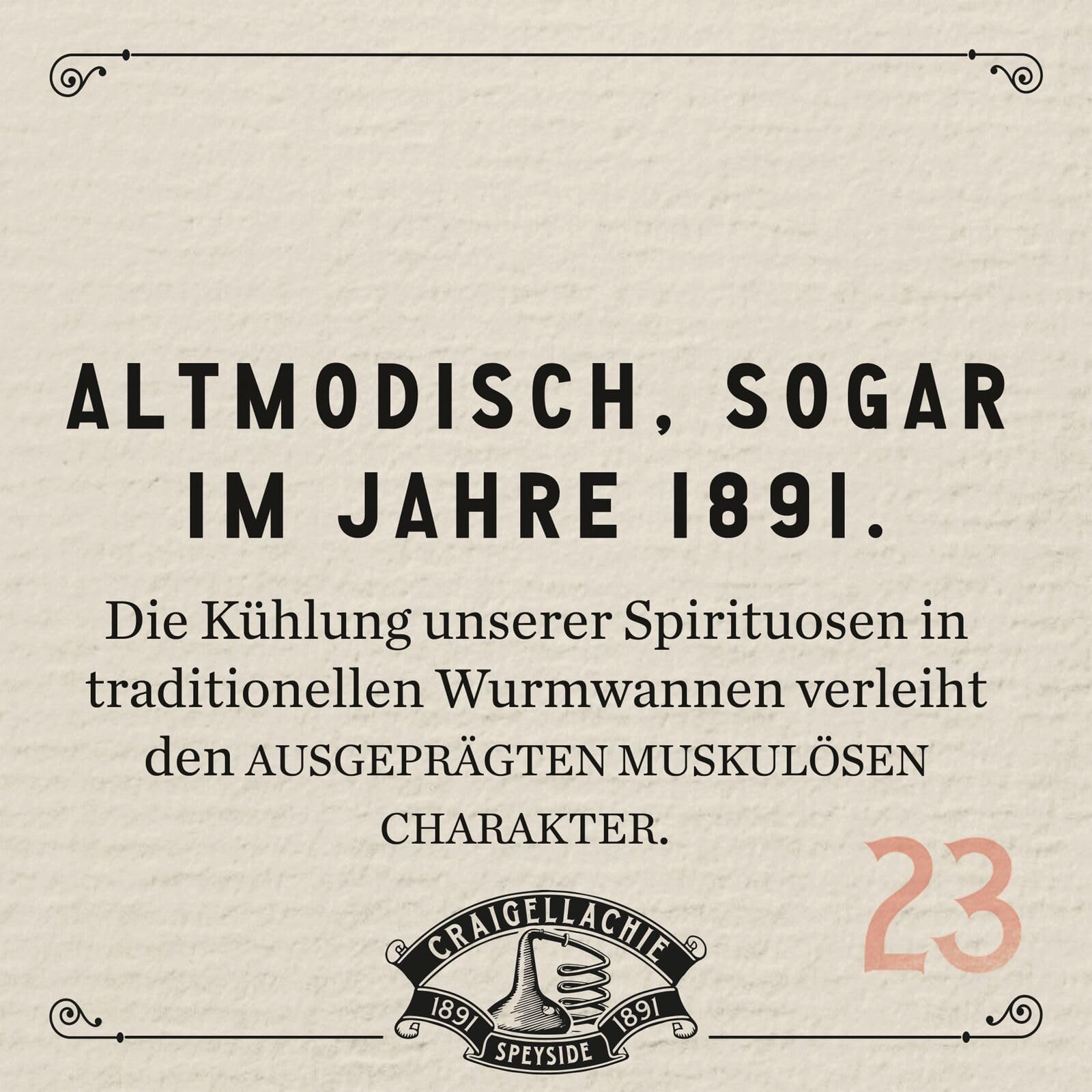 CRAIGELLACHIE 23 Year Old Speyside Single Malt Scotch Whisky, 46% vol, 700 ml, in Geschenkverpackung, gereift in First-Fill-Sherry- und -Bourbon-Fässern, 70 cl