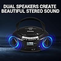 Vista 5 de Gelielim Portable CD Players for Home, CD Boombox with AM/FM Stereo Radio, Bluetooth, USB, SD Card, MMC Drive, Aux-in, Headphone Jack,LCD Display