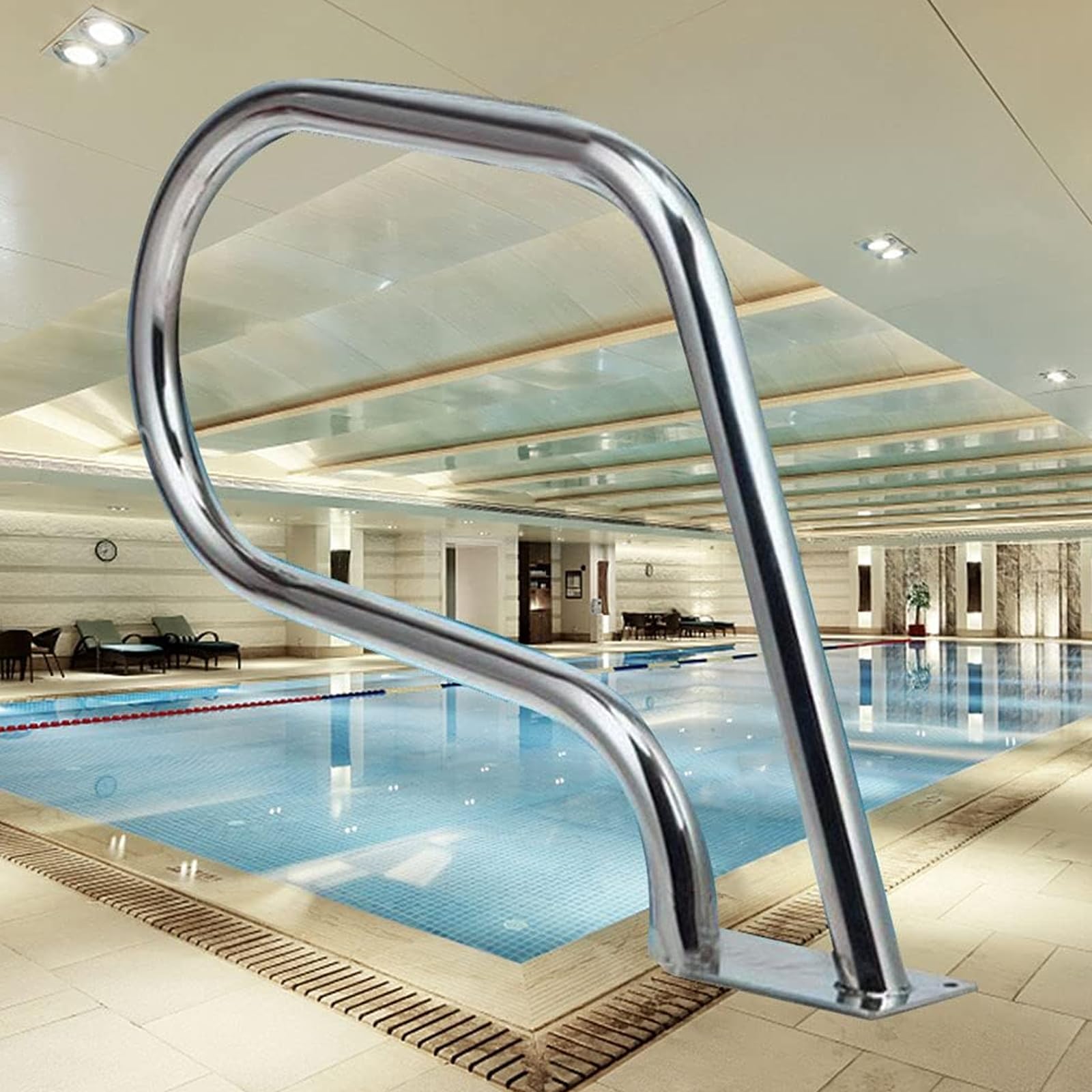 Pool Rail Pool Railing Pool Handrails Pool Rail Non-Slip Pool Railing Silver Rustproof Pool Handrail Humanized Swimming Pool Handrail