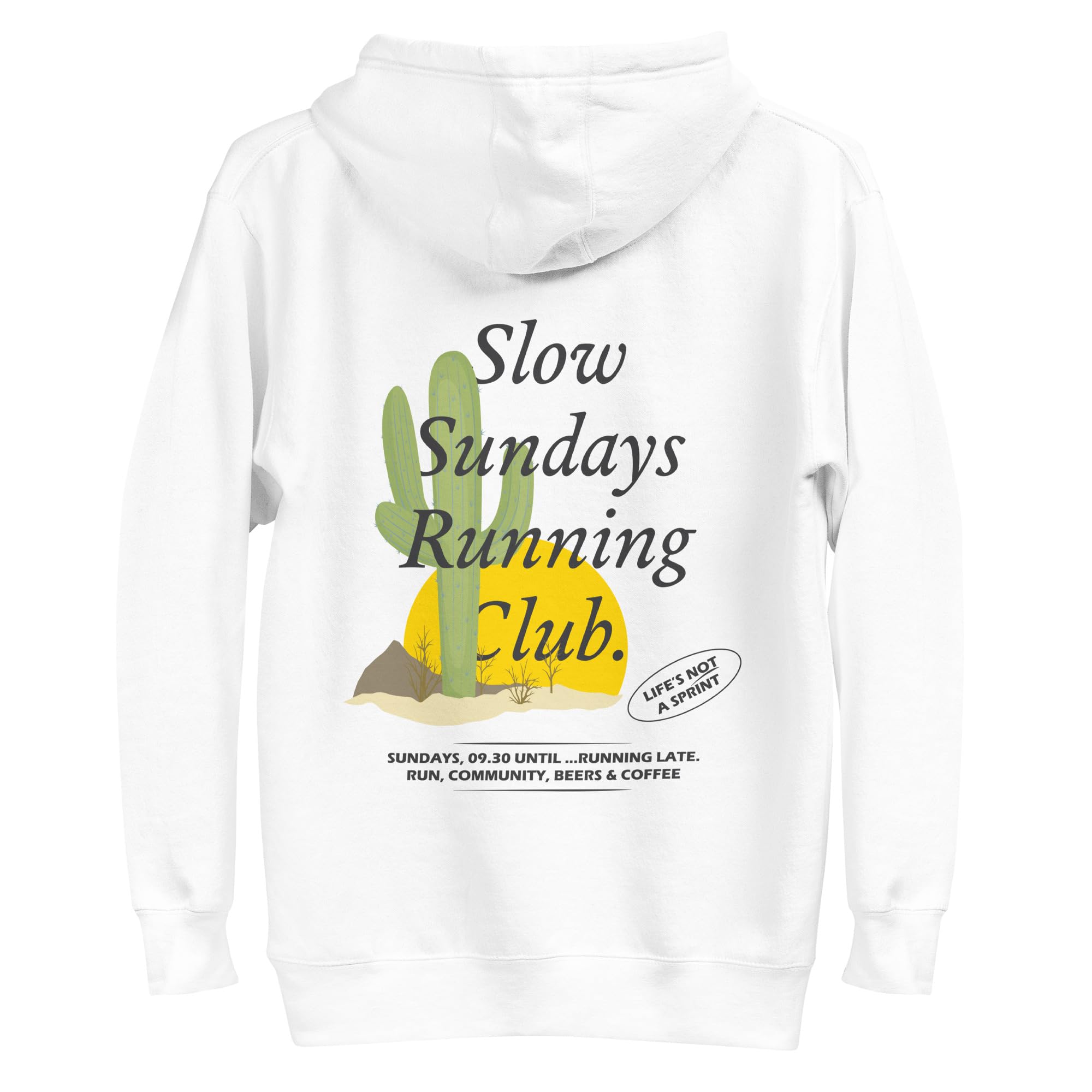 Cactus Slow Sundays Running Club Cotton Blend Hoodie
