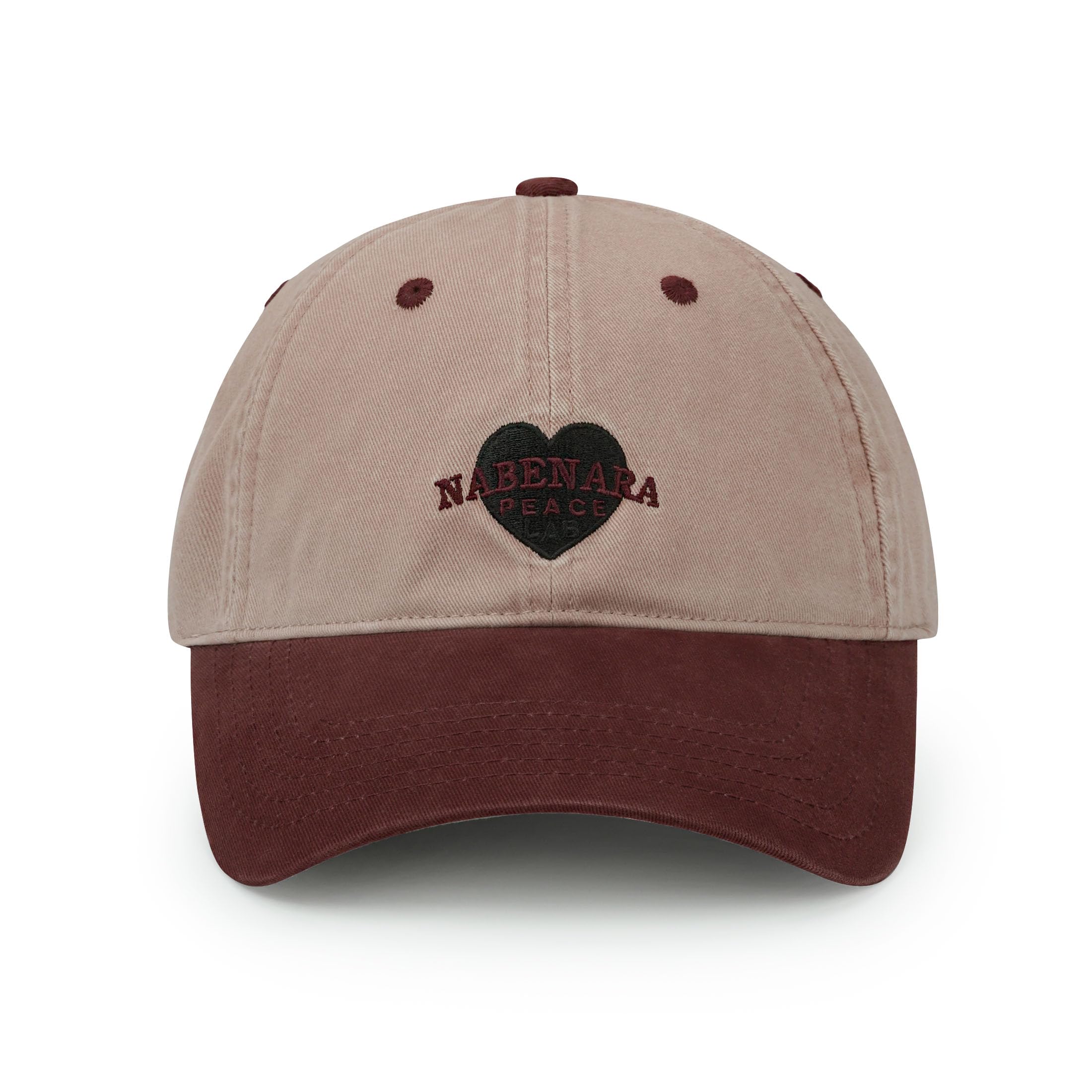 CLAPE Cotton Baseball Cap Low Profile Unstructured Dad Hats Color-Block Heart Embroidered Unisex Trendy Ball Cap Adjustable