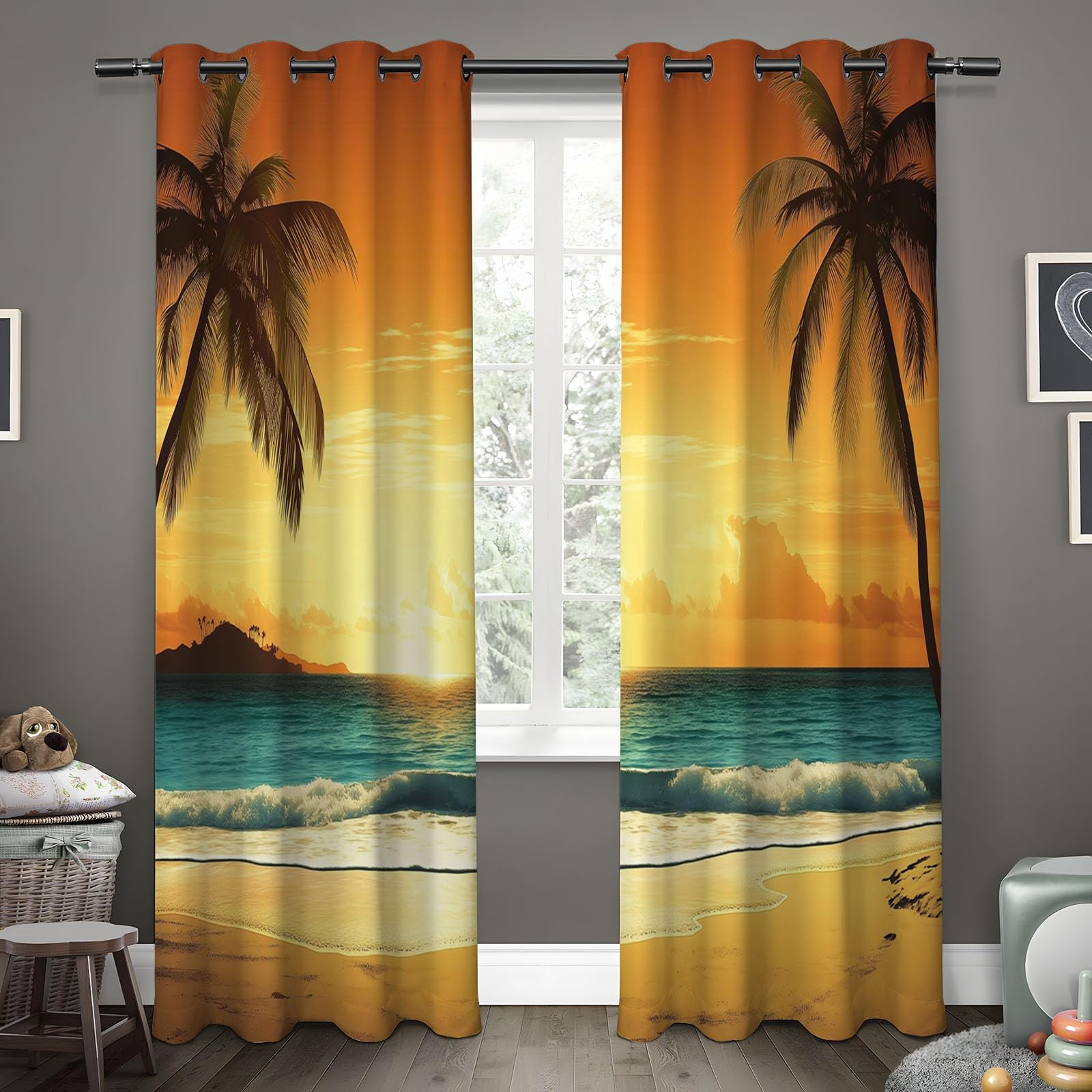 Rideaux occultants thermiques anti chaleur 140x240 de salon moderne opaque