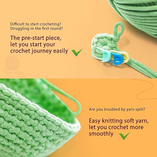 Miniatura 68 de Kit de ganchillo para principiantes: kit de ganchillo de vaca Highland, incluye hilo suave fácil de tejer, tutorial en video paso a paso, gancho