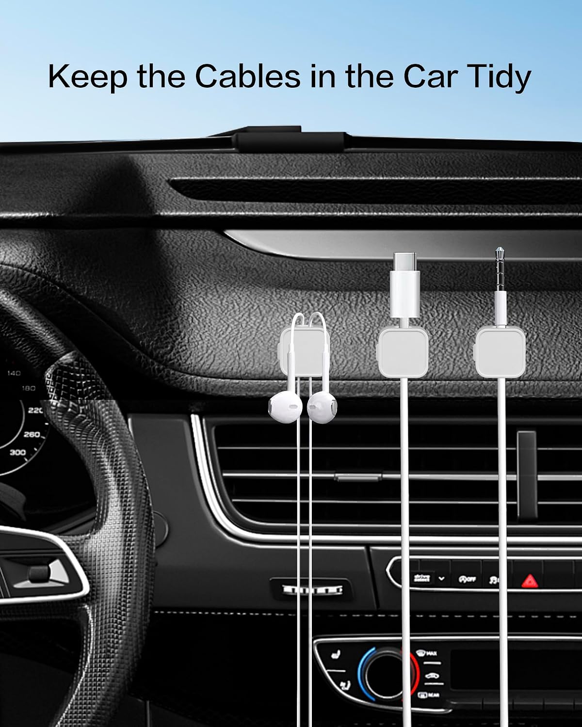 10 Pack Desk Cable Strong Adhesive Management Clips，Organize Phone Charging Magnetic Cable wire Holder, easy to open, for Desk, Wall, Office, Car,Nightstand(White) thumbnail