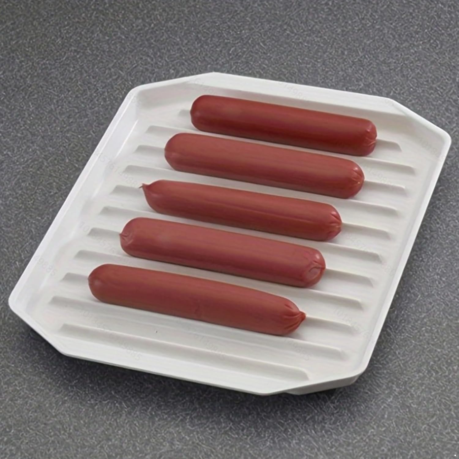 FEESHOW Microwave Bacon Cooker Tray, Food-Grade Bacon Rack with Deep Grease-Draining Grooves for Sausage and More White One Size