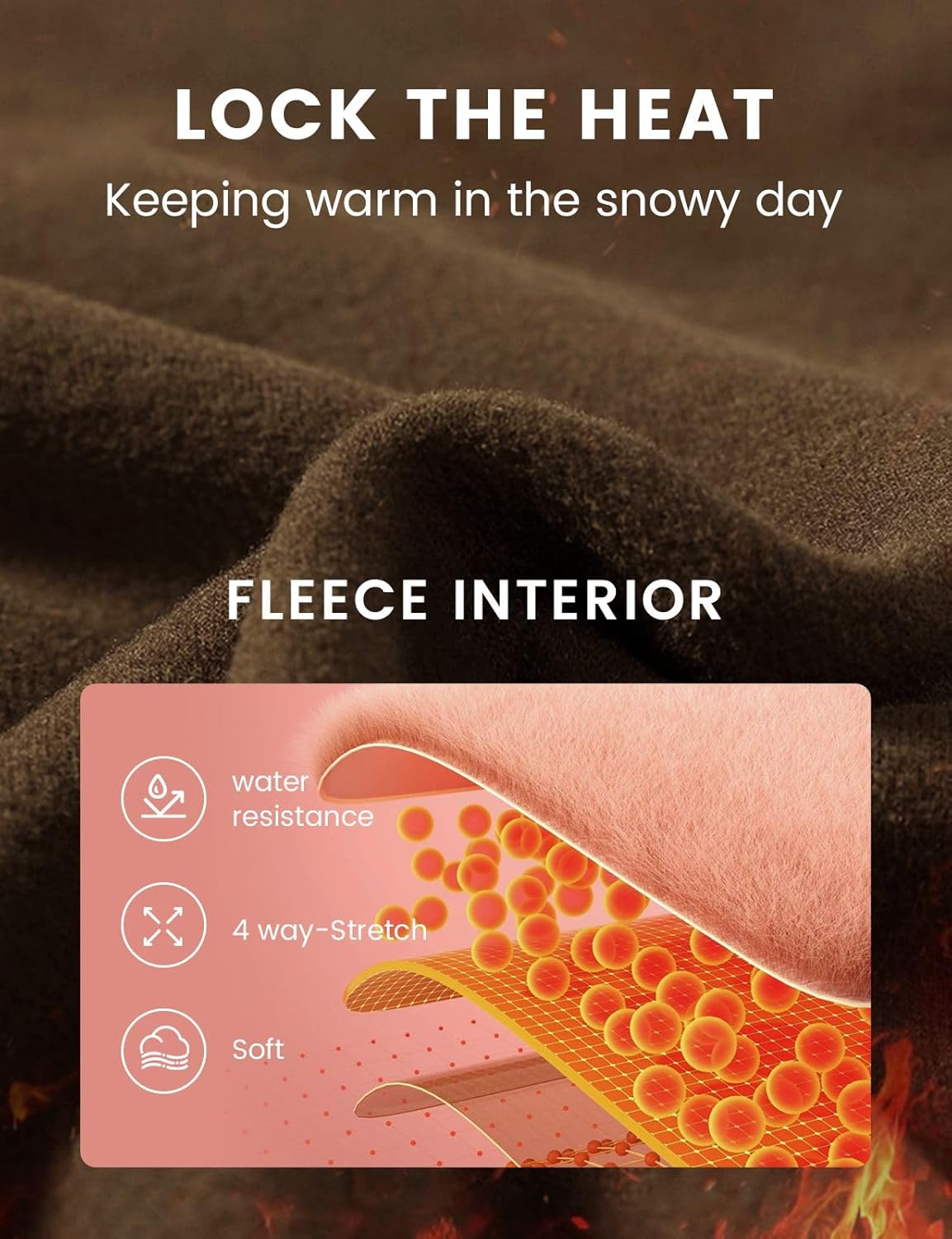 Seamaid Fleece Lined Pants Women 30" Water Resistant Flare Leggings Winter Bell Bottom Yoga Pants with Pockets Hiking Coffee L - Image 4