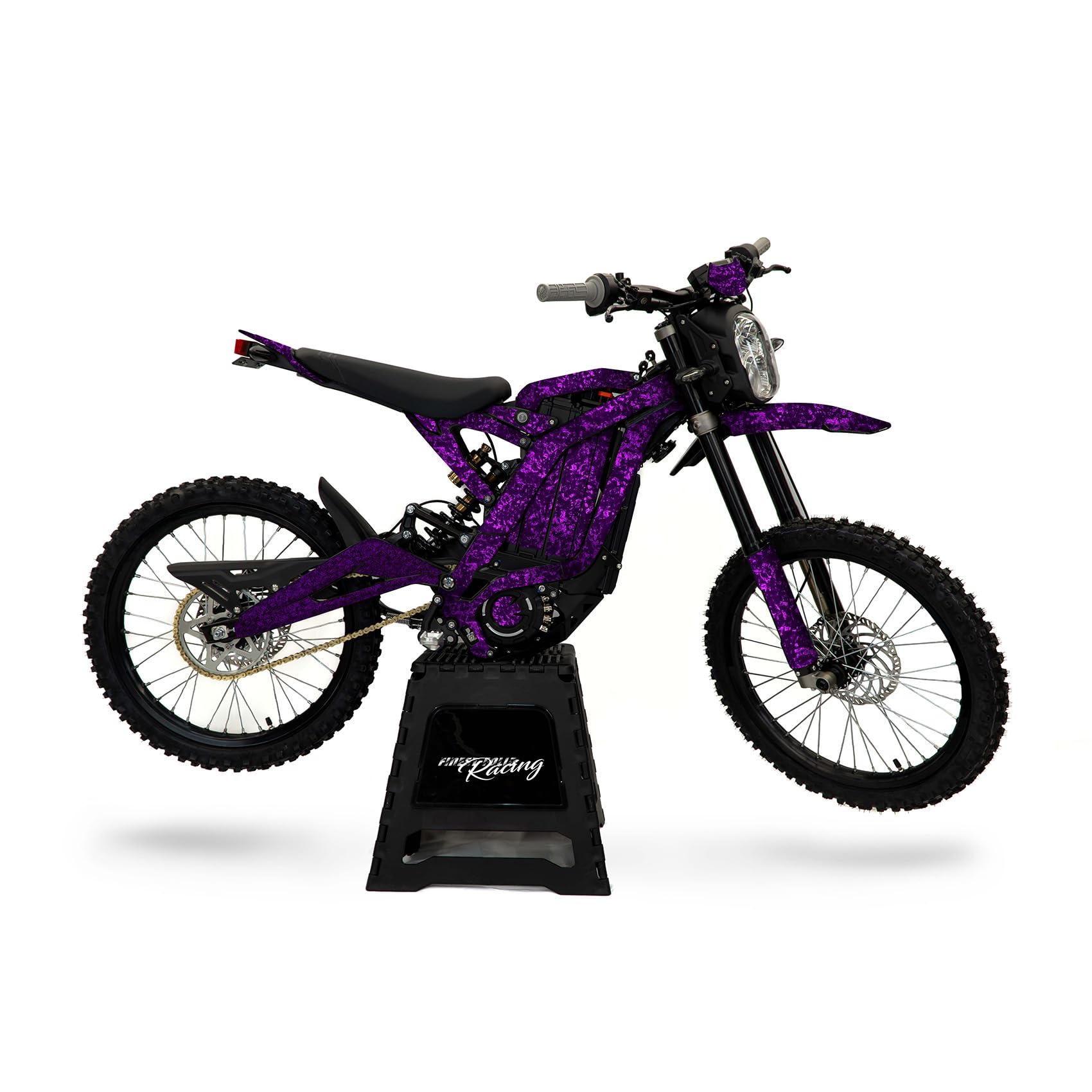 Decor Kit kompatibel mit Sur-Ron Light Bee X & S ab 2018 Premium Design Set selbstklebend wetterfest Aufkleber für Elektromotorrad MRX001 (Cartoon Weiß, Glitzer Oberfläche
