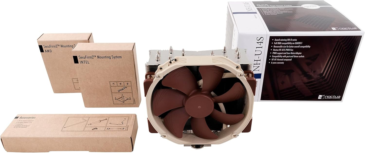 Noctua NH-U14S CPU Cooler with NA-HC6 chromax.Black Heatsink Covers