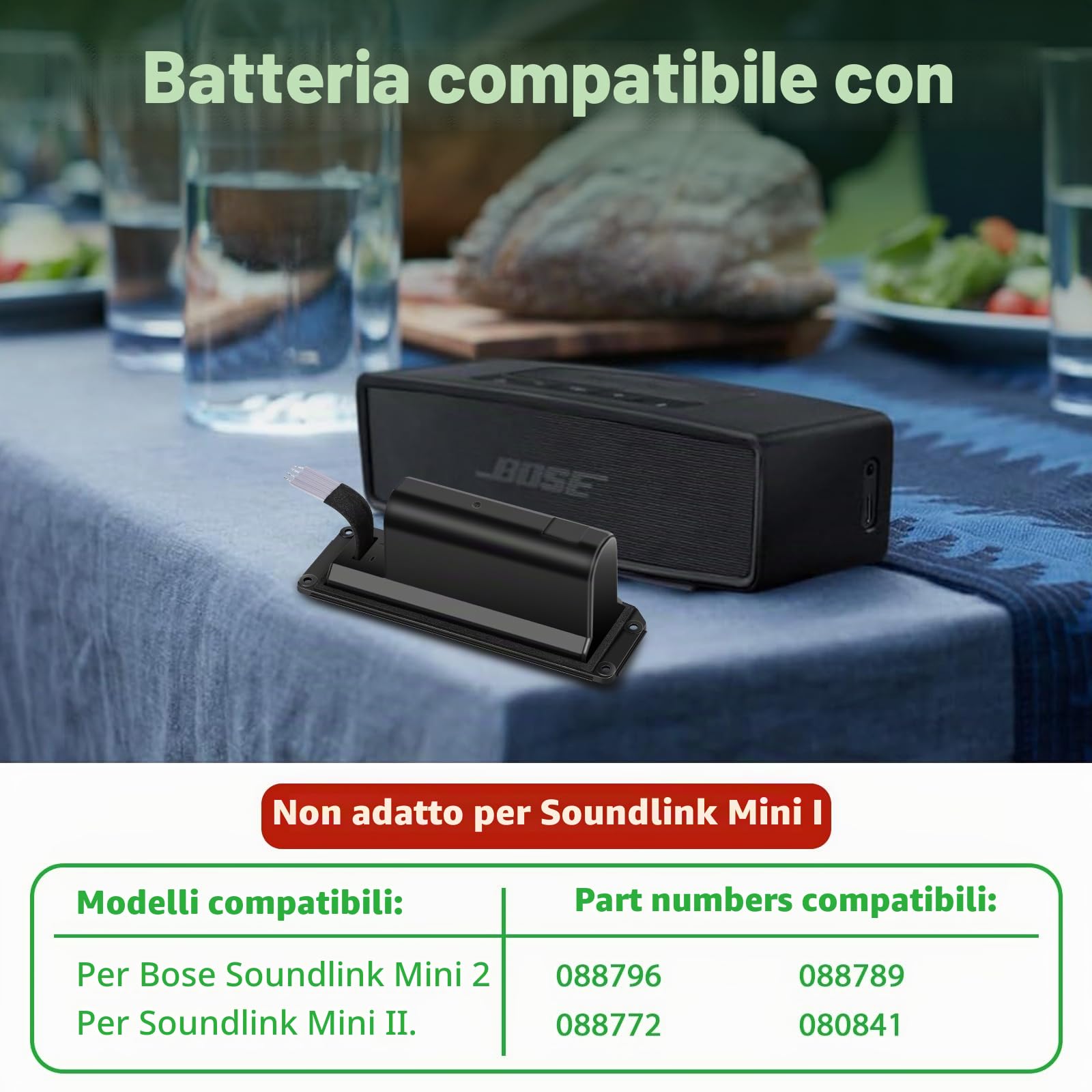 ASUNCELL 7,4 V/17 Wh 088796 ricambio della batteria per Bose Soundlink Mini II, Bose Soundlink Mini 2, Bose Soundlink mini Two, 088796 088772 080841 088789 725192-1110 725192-1310 7251925196 2-171 0