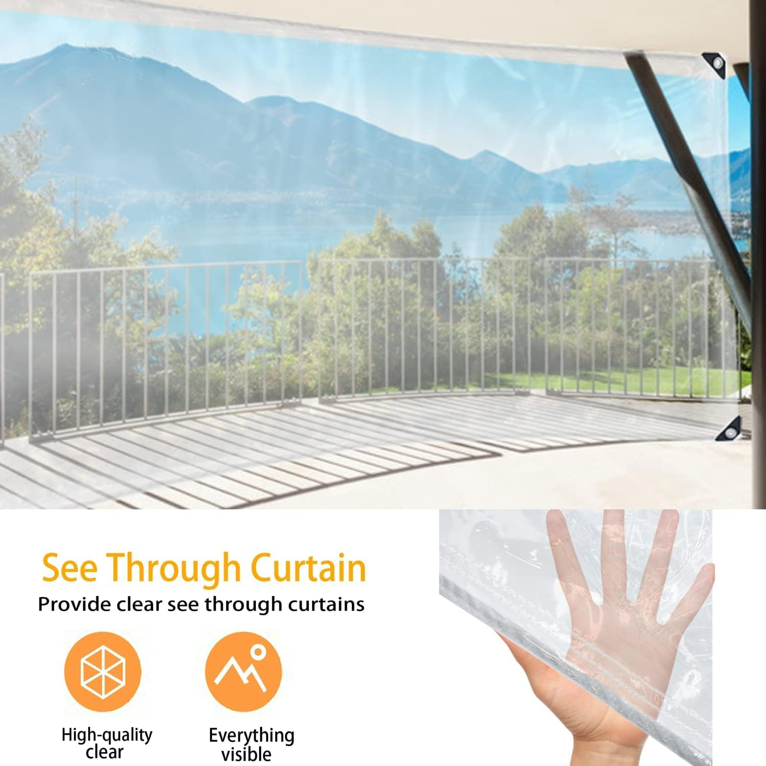 Clear Tarps 13 Mil MultiPurpose Translucent Tarp 3.28ft×6.4ft