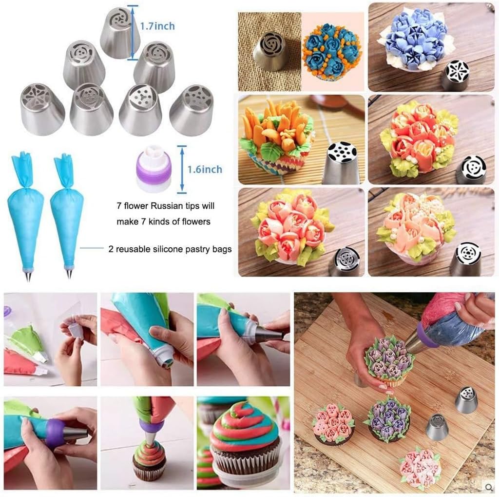 150pcs Piece Cake Turntable Set Flower Mounting Mouth Sugar Flipping And Baking Tool