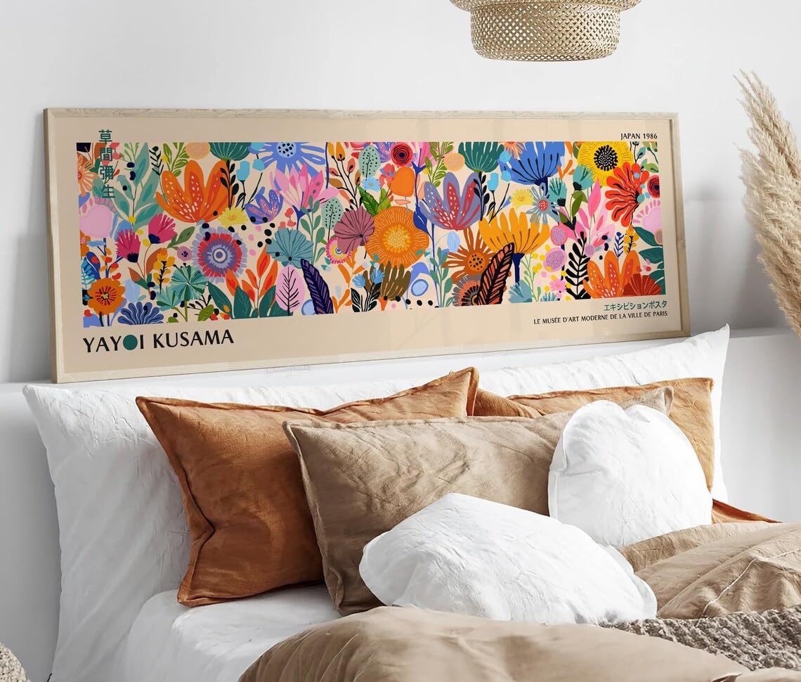 Affiche horizontale étroite beige rideau poster bohème rustique 45x135 - 8