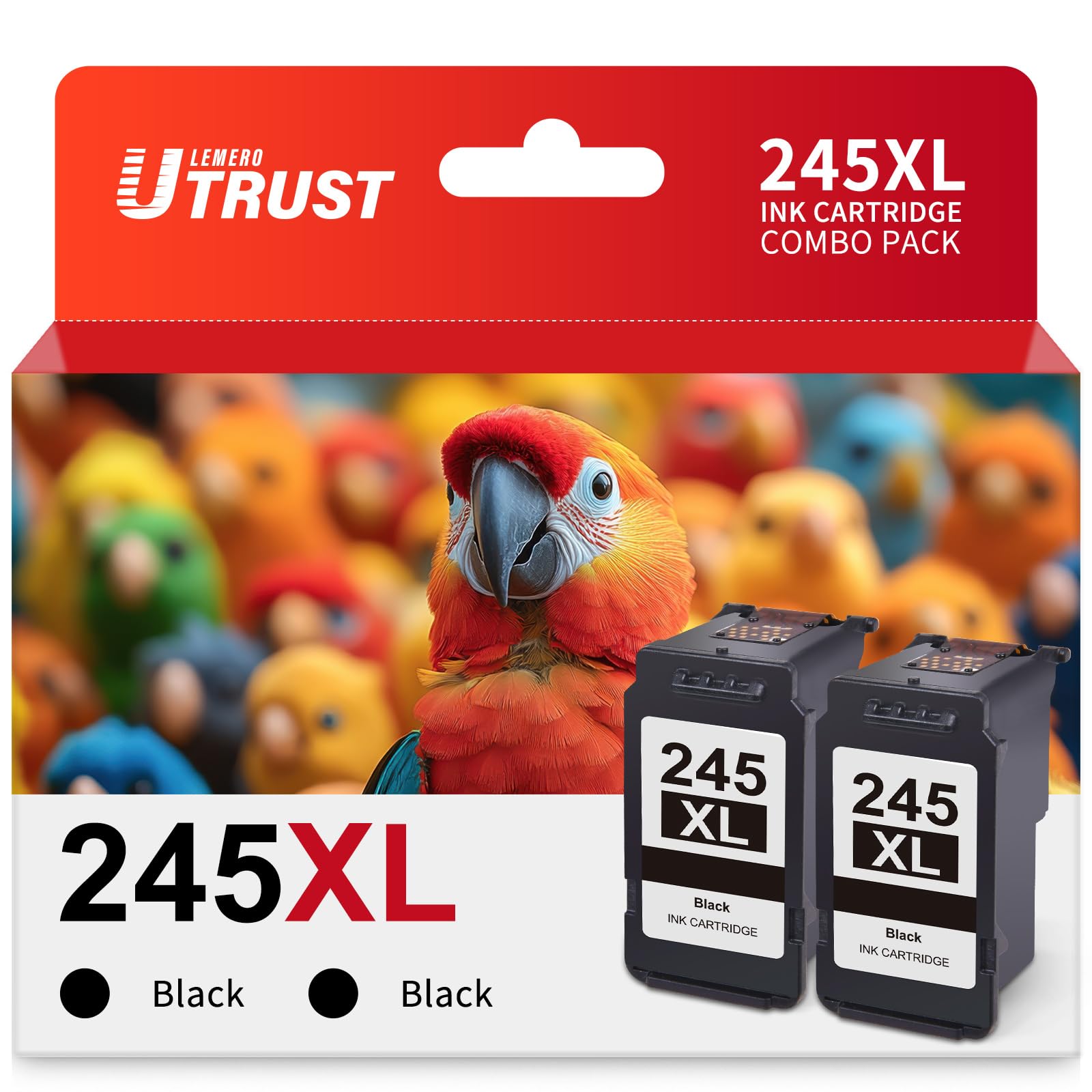 LEMERO UTRUST 245XL Ink Cartridge Remanufactured for Canon 245XL Black Ink, PG245XL Black Ink Cartridge Work with Pixma TR4520 MG2522 MG2520 MX490